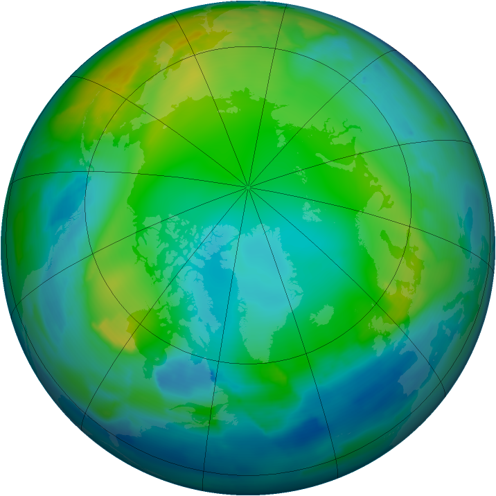 Arctic ozone map for 07 December 2011